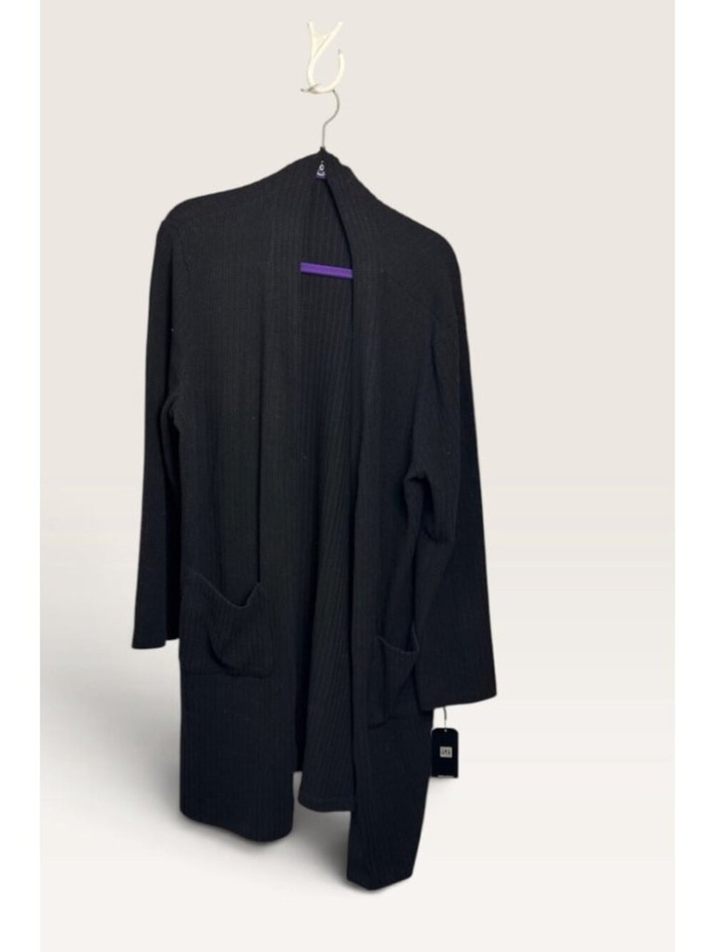 Clara sun woo woven textured long line cotton blend cardigan size 1X plus New